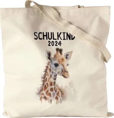 Produktbild von Schulkind 2024 Giraffe Jutebeutel Süßes Eichhörnchen Einschulung Geschenk Schulanfang Schuleinführung