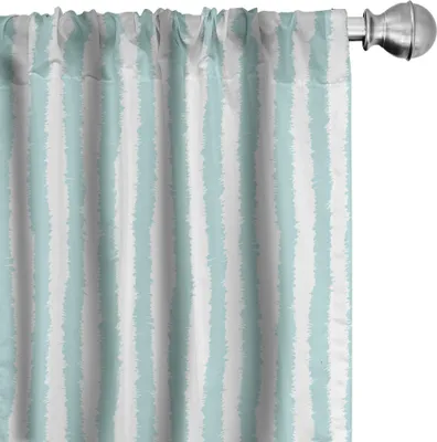 Produktbild von ABAKUHAUS Wasser Vorhänge, Gardinen, Vertikal gestreiftes Muster mit skizzenhaften Linien Hipster und Grunge Design Ikat inspiriert, 2 Stück 75 x 175 cm, Seafoam Weiß
