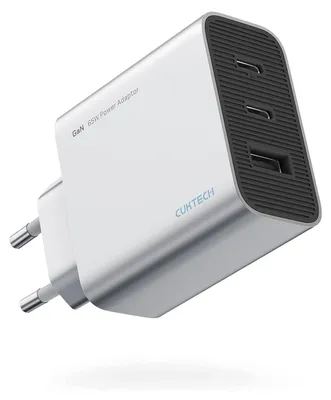 Image de Chargeur USB-C 65W, CUKTECH, chargeur USB-C à 3 ports, adaptateur secteur, chargeur rapide