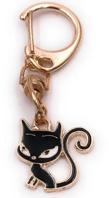 Image de Onwomania Porte-clés chat noir animal de compagnie chat mignon pendentif or Keychain