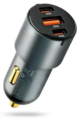 Image de Chargeur de voiture Everactive CC-40Q avec port USB QC3.0 et 2 ports USB-C PD 60W