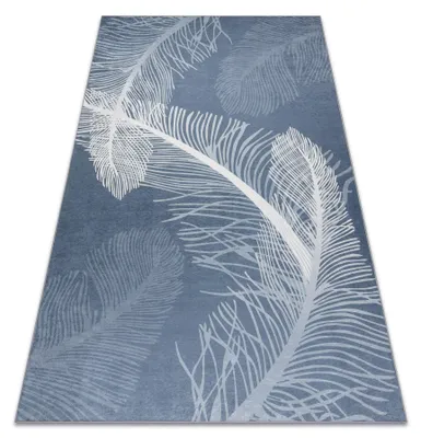 Zdjęcie produktu dla Dywan do prania ANDRE 1148 Pióra antypoślizgowy -  niebieski 120x170 cm