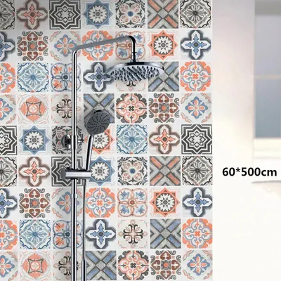 Produktbild von Fliesenfolie Küchenrückwand Fliesenaufkleber Mosaikfliese Klebefolie Fliesen für Küche Deko Fliesenfolie Kacheldekor, 90% PVC, 500 cm, 60 cm