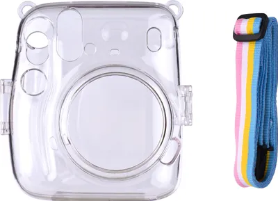 Produktbild von Transparente Schutzhuelle fuer Sofortbildkamera mit Regenbogen-Lanyard-Ersatz fuer Fujifilm Instax Mini 11