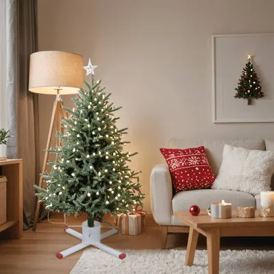 Image de Maison Exclusive - Support pour sapin de Noël, blanc, 61x61x15,5 cm