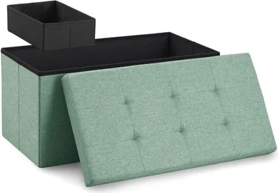 Zdjęcie produktu dla Ławka Blumtal ze schowkiem + dodatkowa skrzynia - Ławka skrzyniowa ze schowkiem 76x38x38 cm - Skrzynia ze schowkiem turkusowa