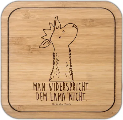 Produktbild von Mr. & Mrs. Panda kork untersetzer Lamakopf König - Transparent - Geschenk, kunststoff, Lamas, Vorgesetzter, gläseruntersetzer, Tischuntersetzer, Alpaka, Coaster, Freundin