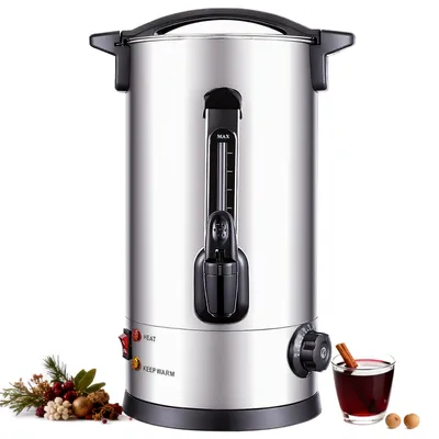Glühweinkoker 8 L Edelstahl 1800 W mit Zapfhahn und Thermostat