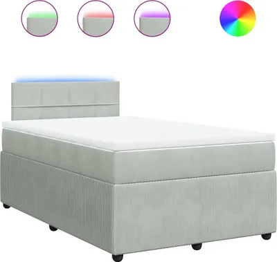 Produktbild von vidaXL Boxspringbett mit Matratze Hellgrau 120x200 cm Samt