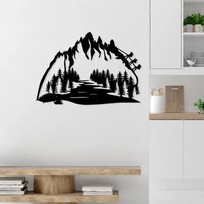 Image de Wallity, Parkway- SKL2547, Noir, Autres décorations pour la maison, 70 x 48 cm, 100% métal (épaisseur : 1