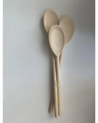 Produktbild von 10x BURI Kochlöffel 3er Set Holz Besteck Küchenutensilien Rühren Pfannenwender