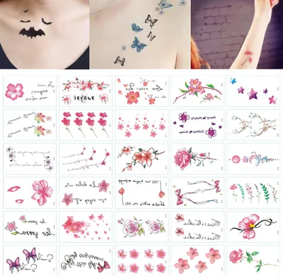 Obrázok produktu pre Dočasné tetovanie Tetovanie Body Art Malé listy Tetovacie nálepky Falošné tetovanie na ruky Nálepky pre mužov ženy (30 listov)