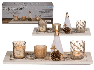 Productafbeelding van Kerzenhouder, kerstdecoratie, tafeldecoratie, 36 x 14 cm