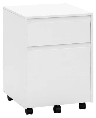 Image de Meuble de rangement sur roulettes - Armoire de classement - 2 tiroirs - Rangement pour imprimante - Blanc