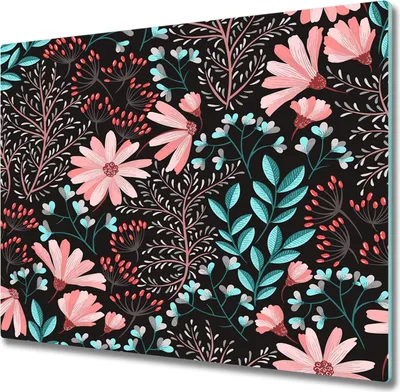 Produktbild von Glas Herdabdeckplatte 60x52 cm Spritzschutz Glasabdeckplatte Schneidebrett Frühlingsblumen