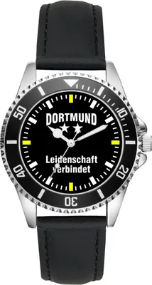 Produktbild von KIESENBERG Herrenuhr Armbanduhr Dortmund Geschenk Fan Artikel Zubehör Fanartikel Analog Quartz Uhr L-2274