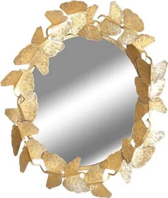 Produktbild von Casa Padrino Designer Spiegel Gold Ø 83 cm - Moderner pulverbeschichteter Metall Wandspiegel - Deko Accessoires
