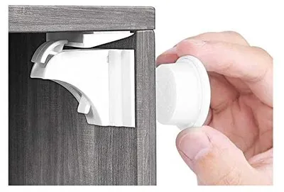 Produktbild von Babysicherheit Magnetisches Schrankschloss 10 Schlösser mit 2 Schlüssel, unsichtbare Kindersicherung für Schrank und Schubladen, ohne Bohren und Schrauben - Norjews