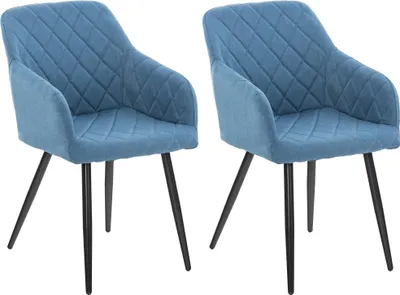 Image de CLP Lot de 2 chaises de salle à manger Shila,vert velours