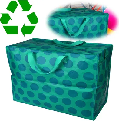 Produktbild von LS-LebenStil XXL Jumbo Bag Blau Türkis Spotlight 55cm ️ Recycled faltbar Einkaufstasche Unterbettkommode Aufbewahrungstasche Kleidung Bettdecken Kiss