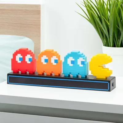 Produktbild von Paladone Pac-Man Lampe mit Geister, Nachtlicht für die Toilette, Mehrfarbig, Polyvinylchlorid (PVC), Kinderzimmer, Tasten, USB