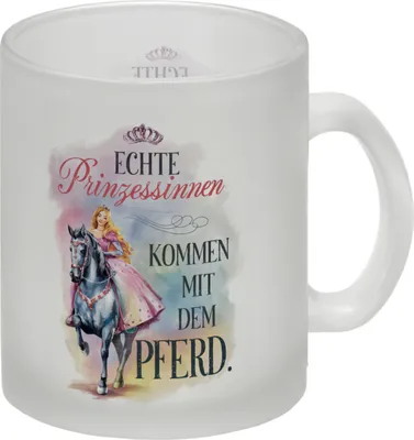 Produktbild von Echte Prinzessinnen reiten Pferde Glas Tasse