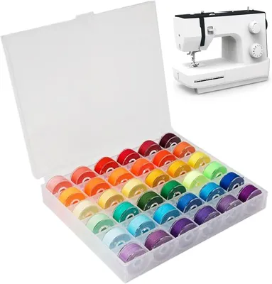 Produktbild von Nähgarn-Set für Nähmaschinen, 36 Farben, vorgewickelte Spulen für DIY-Projekte