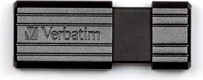 Image de Verbatim PinStripe clé USB 4 Go - Noir, 4 Go, USB 2.0, 10 Mo/s, 21 mm, 54 mm, 9,22 mm