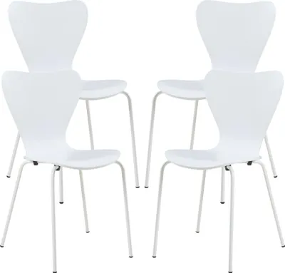 Produktbild von Esszimmerstuhl ‘Essunga’ 4er Set Holz Metall 80 x 48 x 46 cm Weiß