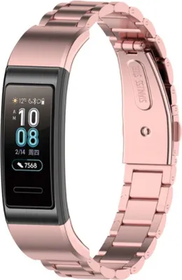 Produktbild von Strap-it Huawei Band 3 / 4 Pro Gliederarmband (Rosa)