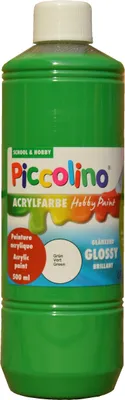 Produktbild von Glänzende Acrylfarbe Piccolino Hobby Paint, Grün 500ml Flasche