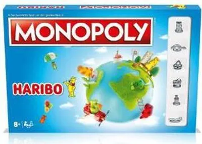 Produktbild von Haribo Monopoly Brettspiel im Haribo-Design mit 6 exklusiven Sonderfiguren