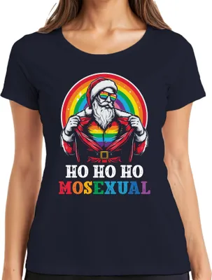 Produktbild von Ho Ho Ho Houal LGBTQ Santa - Weihnachten Weihnachtsgeschenk Christmas Damen T-Shirt, Navy, S
