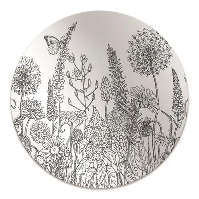 Produktbild von Rundmatte - Stuhlunterlage Bürostuhlunterlage - Rund Ø 100 cm - Bodenmatte - Fußmatte - Blumenskizze