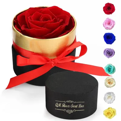 Ewige Rose in Geschenkbox, konserviert, rot, 1 Stück