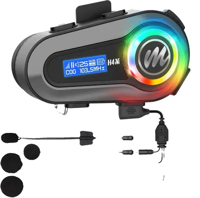 Obrázek produktu pro Motocyklová přilba, Hi-Fi zvuk, připojení přes Bluetooth, černá