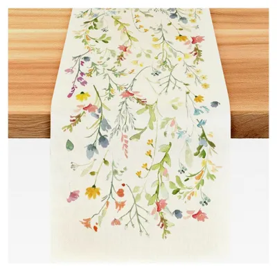 Produktbild von Tischläufer mit Frühlingsblumen für Ostern, 33x183 cm