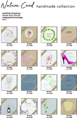 Produktbild von Sortiment Nature Cards Handmade - 192 plastikfreie Glückwunschkarten
