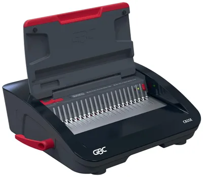 Image de GBC CombBind CB25E Machine de reliure à peigne 390 feuilles Noir, Rouge