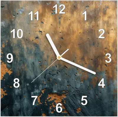 Produktbild von Wanduhr aus Glas mit Motiv verwitterte Wand- 30 x 30 cm - inkl. Aufhängesystem
