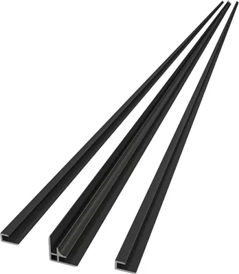 Produktbild von 210cm Eckprofil mit Kantenprofil Aluminium Profil für 3mm Aluverbundplatte Matt Schwarz