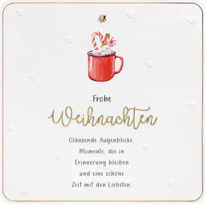 Produktbild von Weihnachten Finest Collection unverpackte Glückwunschkarte Tasse mit Briefumschlag