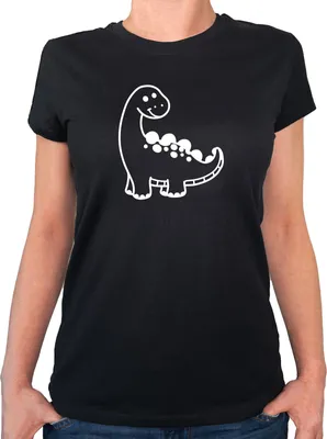 Produktbild von Huuraa Damen T-Shirt Apatosaurus Dinosaurier M Black Bio Baumwolle Fairtrade Damenshirt Geschenkidee
