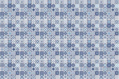 Produktbild von Fliesenaufkleber 20 x 20 cm – 24 Stück – Selbstklebend – Wasserfest – Pflegeleicht – Hitzebeständig – Für Küche & Bad – Blaue Fliesen
