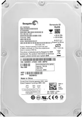 Produktbild von Festplatte DELL ST3750640NS 750Gb 16Mb Cache 7200Rpm SATA II 3.5'' 0JW551