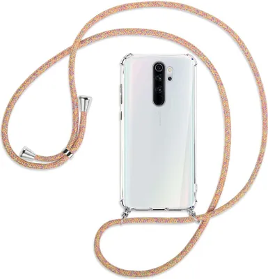 Produktbild von Handykette Backcover-Schutzhülle mit Band (Metall silberfarben) für Xiaomi Redmi Note 8 Pro - Rainbow