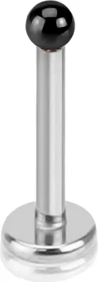 Produktbild von viva-adorno 1,2 x 8mm Lippen Piercing Micro Stecker Tragus Labretstecker Edelstahl Innengewinde Titan Kugel in verschiedenen Farben Z398,schwarz 8mm