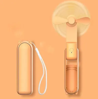 Produktbild von Neu Handventilator mit Akku 3 Windstufen, 8 Stunden Laufzeit, Extrem Starker Wind Orange