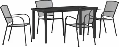 Produktbild von vidaXL Garten Essgruppe 5 stk. Anthrazit Pulverbeschichteter Stahl