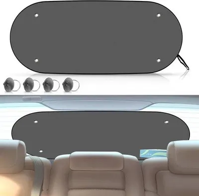 Image de Pare-soleil pour lunette arrière de voiture avec protection UV et sac de transport - Enfants et bébés - Pare-soleil en filet - 100 x 50 cm